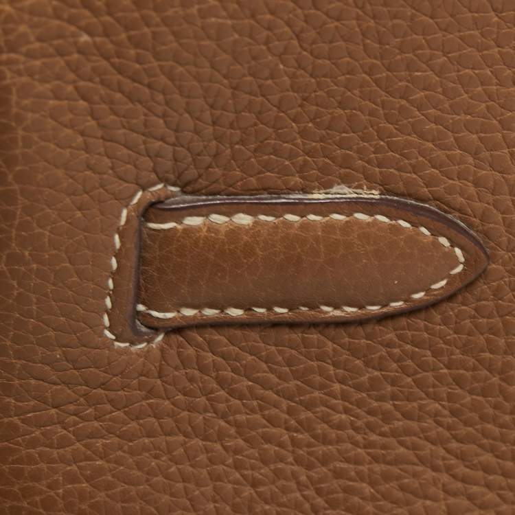 Pre Owned Hermes Gold Togo Leather Gold Finish Birkin 35 Bag