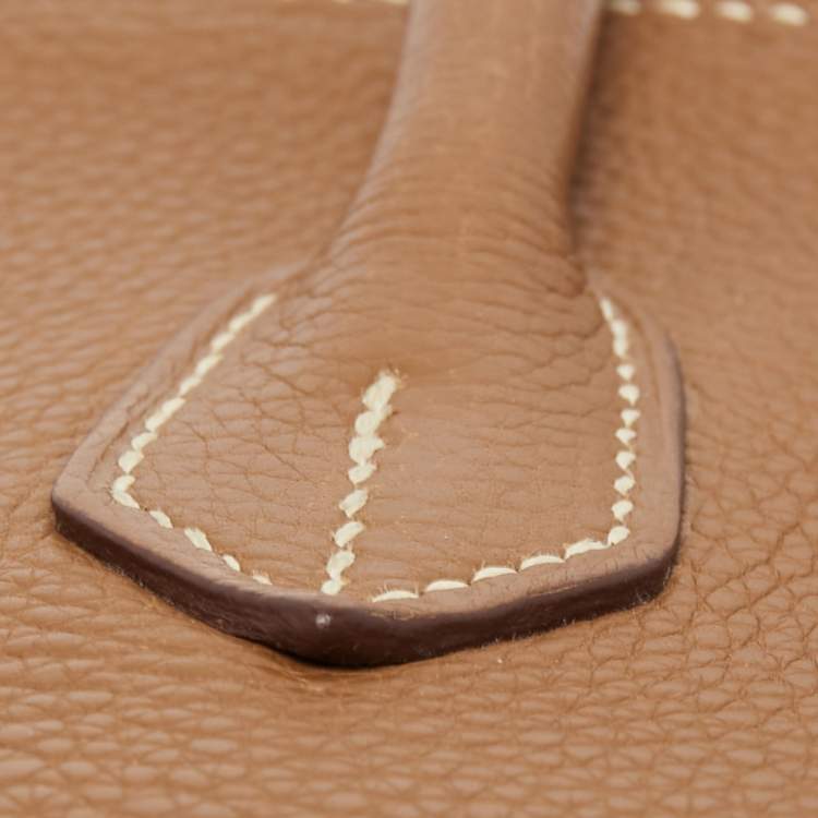 Pre Owned Hermes Gold Togo Leather Gold Finish Birkin 35 Bag