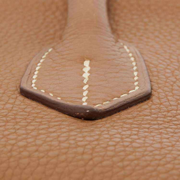 Pre Owned Hermes Gold Togo Leather Gold Finish Birkin 35 Bag