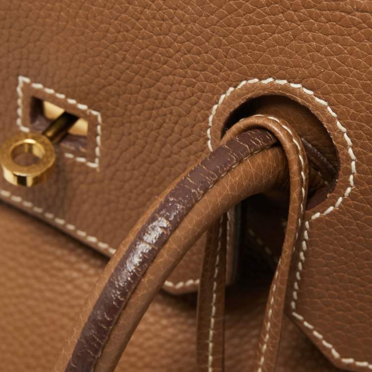 Pre Owned Hermes Gold Togo Leather Gold Finish Birkin 35 Bag