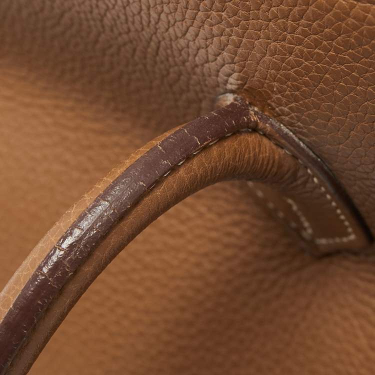 Pre Owned Hermes Gold Togo Leather Gold Finish Birkin 35 Bag