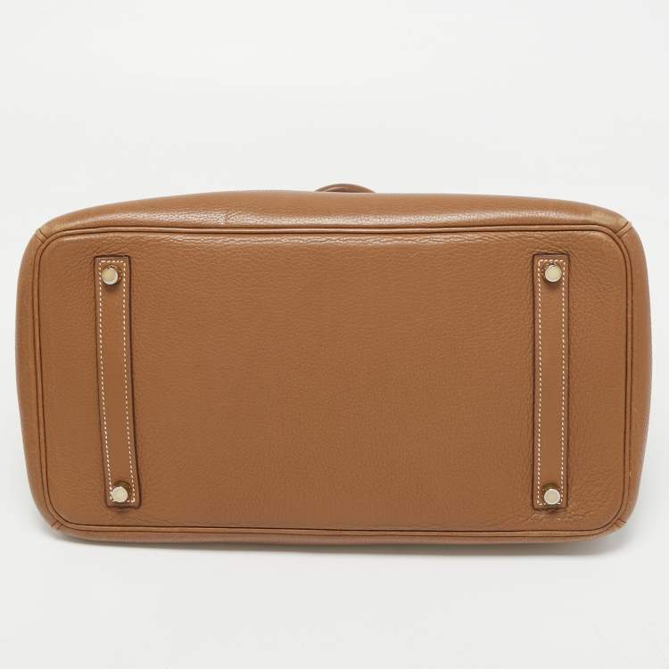 Pre Owned Hermes Gold Togo Leather Gold Finish Birkin 35 Bag