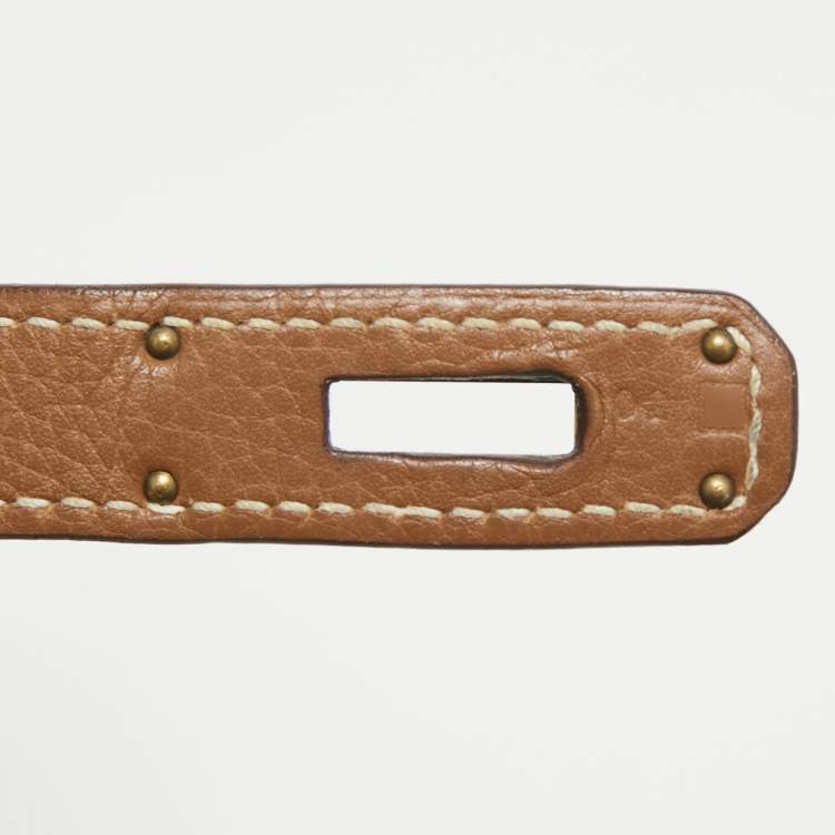 Pre Owned Hermes Gold Togo Leather Gold Finish Birkin 35 Bag