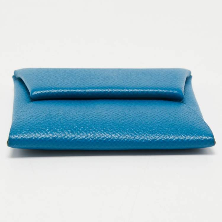 مملوكة مسبقًا Hermes Bleu De Galice/Bleu Agathe Epsom Leather Bastia Coin Purse
