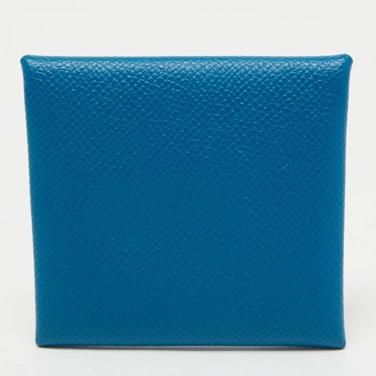 مملوكة مسبقًا Hermes Bleu De Galice/Bleu Agathe Epsom Leather Bastia Coin Purse