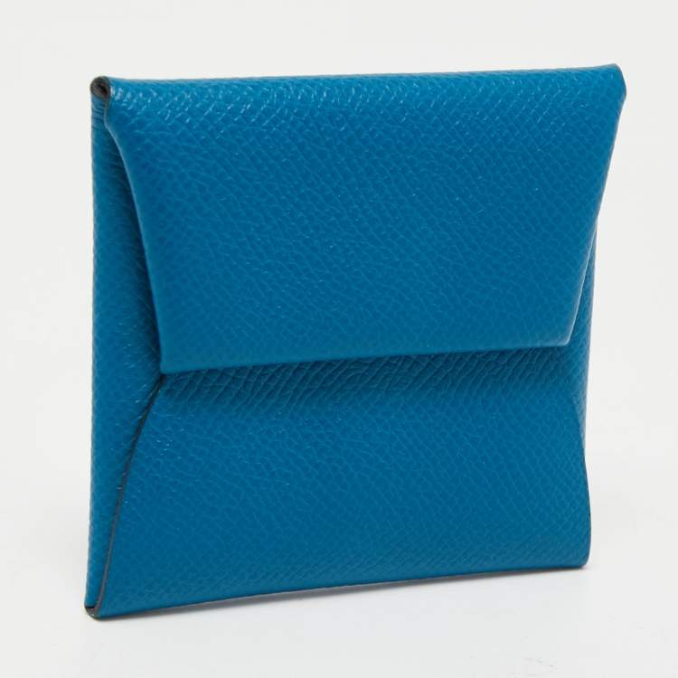 مملوكة مسبقًا Hermes Bleu De Galice/Bleu Agathe Epsom Leather Bastia Coin Purse