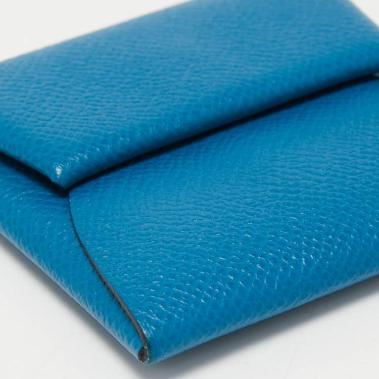 مملوكة مسبقًا Hermes Bleu De Galice/Bleu Agathe Epsom Leather Bastia Coin Purse