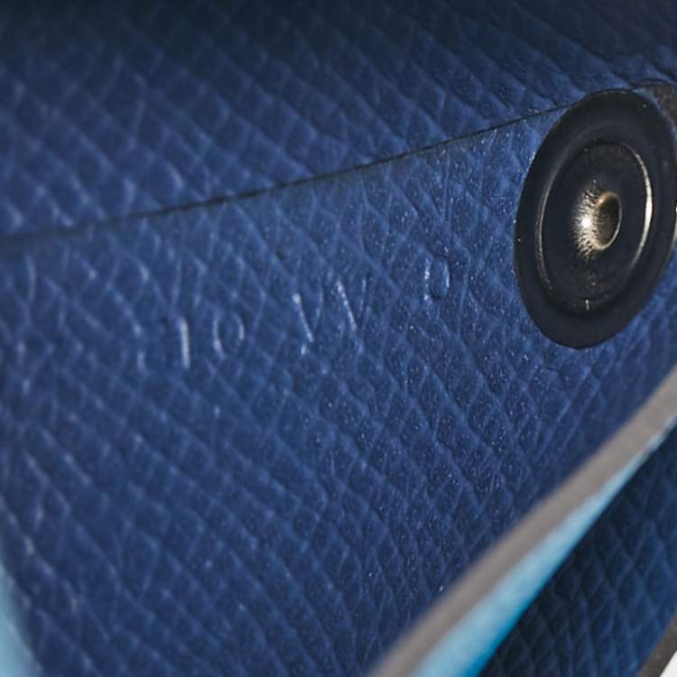 مملوكة مسبقًا Hermes Bleu De Galice/Bleu Agathe Epsom Leather Bastia Coin Purse