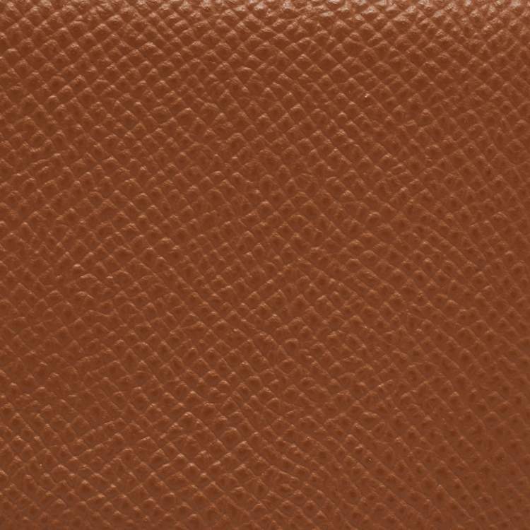 Pre Owned Hermes Gold Epsom Leather Calvi Card Holder