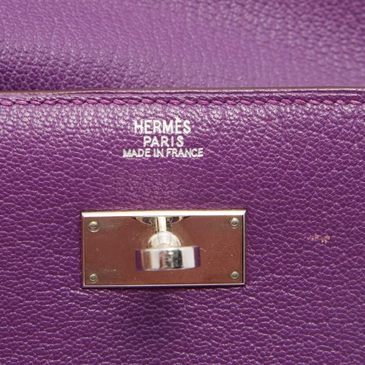 Pre Owned Hermès Anemone Chevre Leather Kelly Depliant Wallet