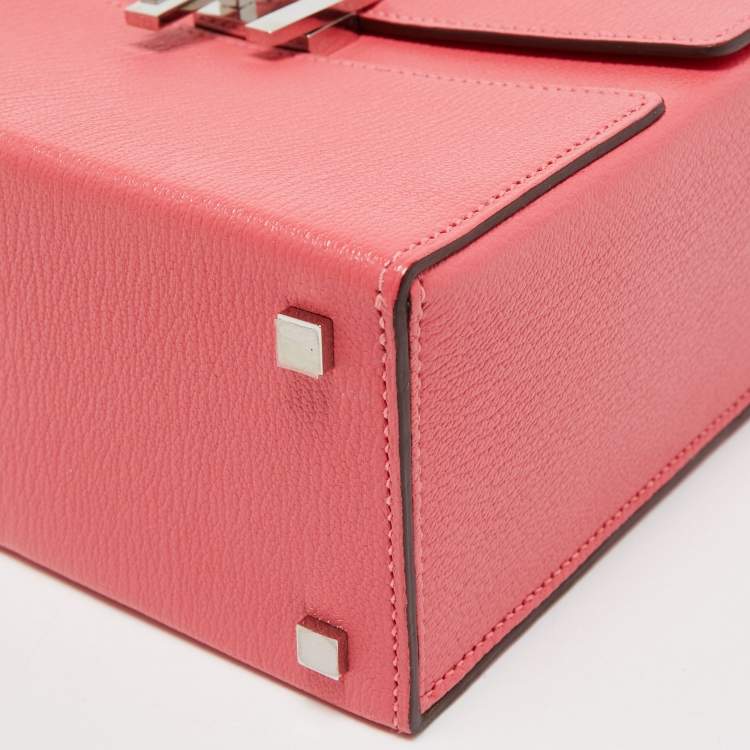 Pre Owned Hermes Rose Lipstick Chevre Mysore Leather Cinhetic Boxy Bag