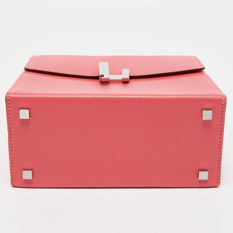 Pre Owned Hermes Rose Lipstick Chevre Mysore Leather Cinhetic Boxy Bag