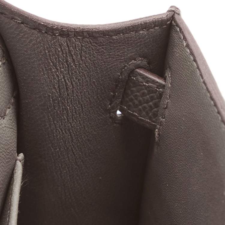Pre Owned Hermès Etain Epsom Leather Palladium Finish Mini Kelly II Sellier 20 Bag