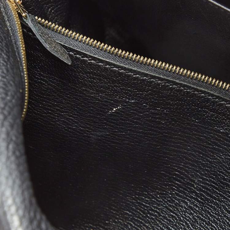 Pre Owned Hermes Black Fjord Leather Gold Finish Kelly Retourne 35 Bag