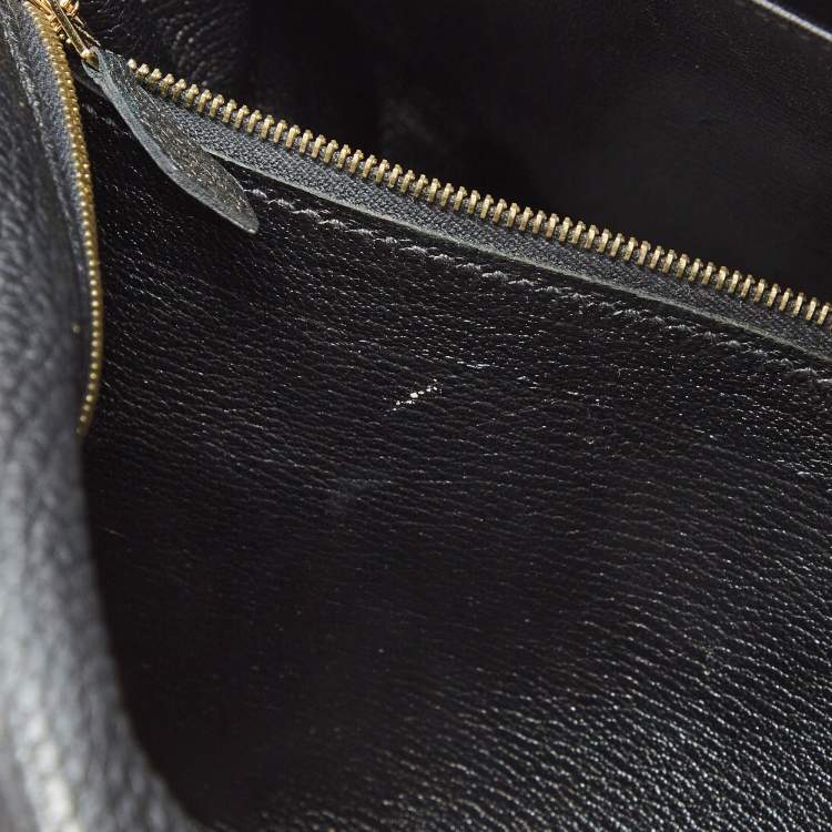 Pre Owned Hermes Black Fjord Leather Gold Finish Kelly Retourne 35 Bag