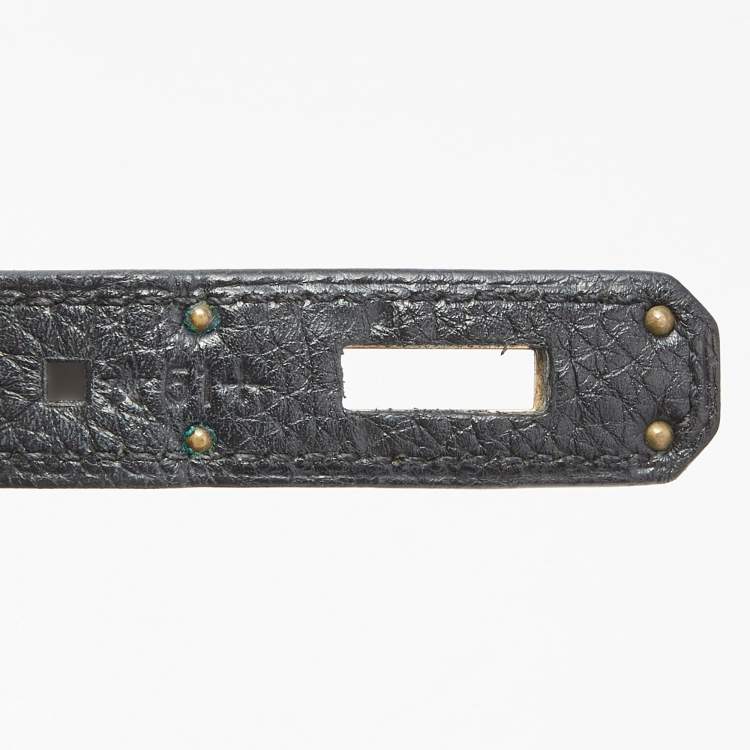 Pre Owned Hermes Black Fjord Leather Gold Finish Kelly Retourne 35 Bag