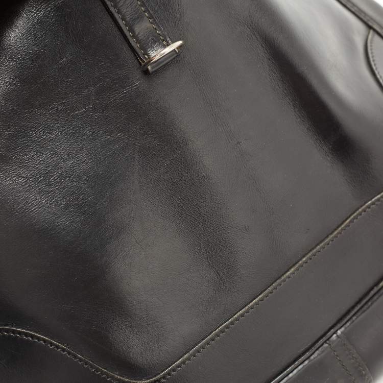 Pre Owned Hermes Black Box Leather Trim Hobo
