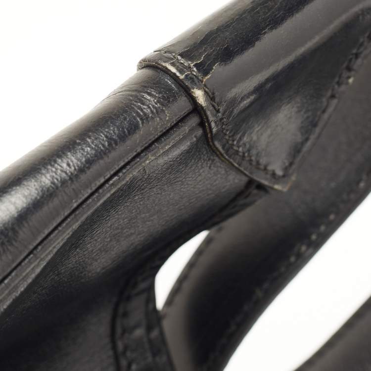 Pre Owned Hermes Black Box Leather Trim Hobo