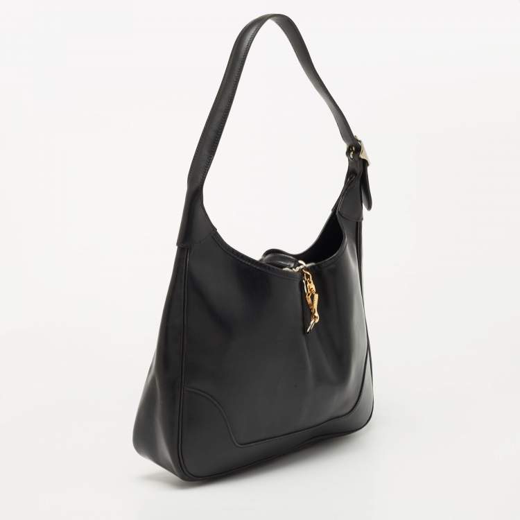 Pre Owned Hermes Black Box Leather Trim Hobo