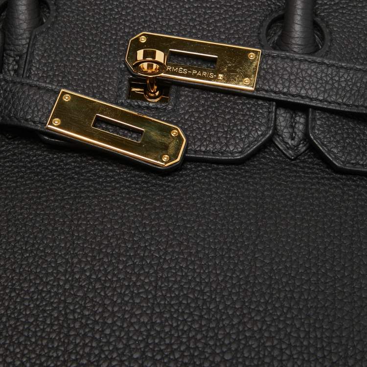 Pre Owned Hermès Black Togo Leather Gold Finish Birkin 30 Bag