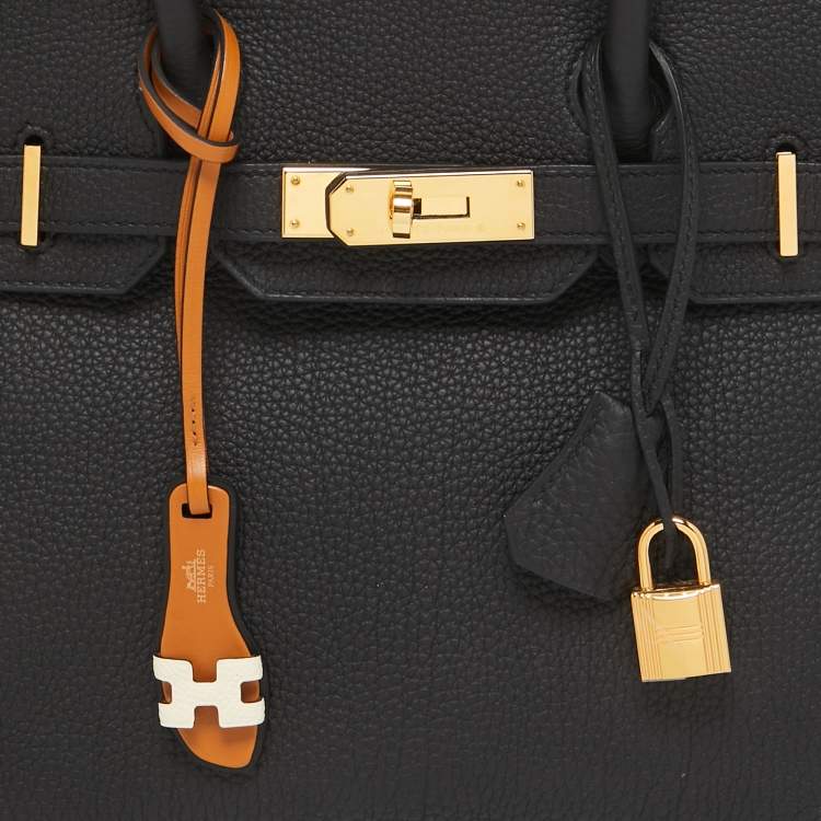 Pre Owned Hermès Black Togo Leather Gold Finish Birkin 30 Bag