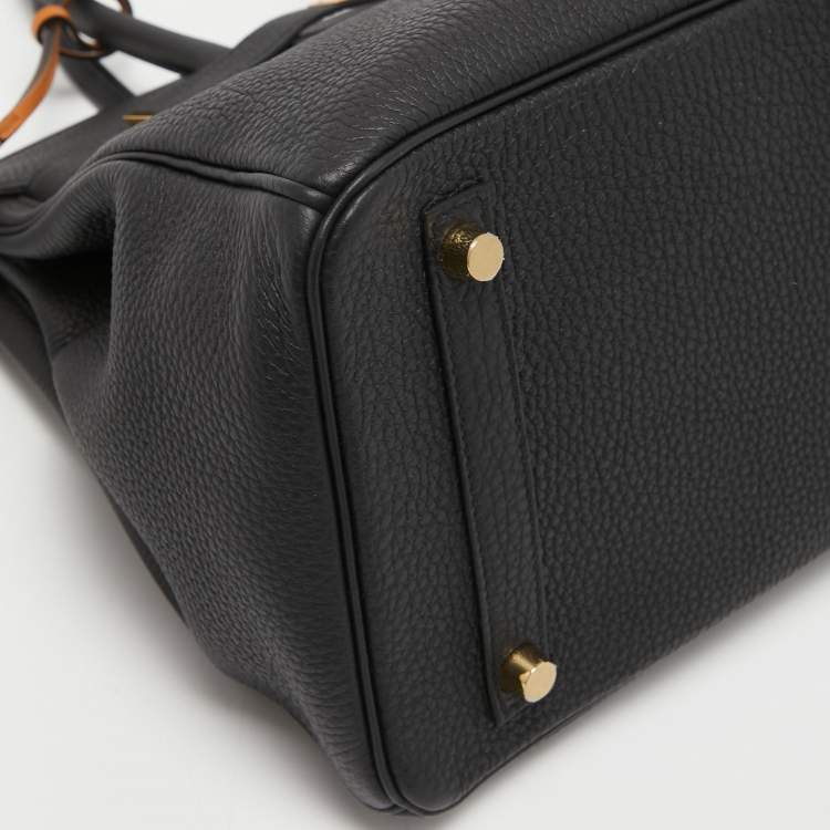 Pre Owned Hermès Black Togo Leather Gold Finish Birkin 30 Bag