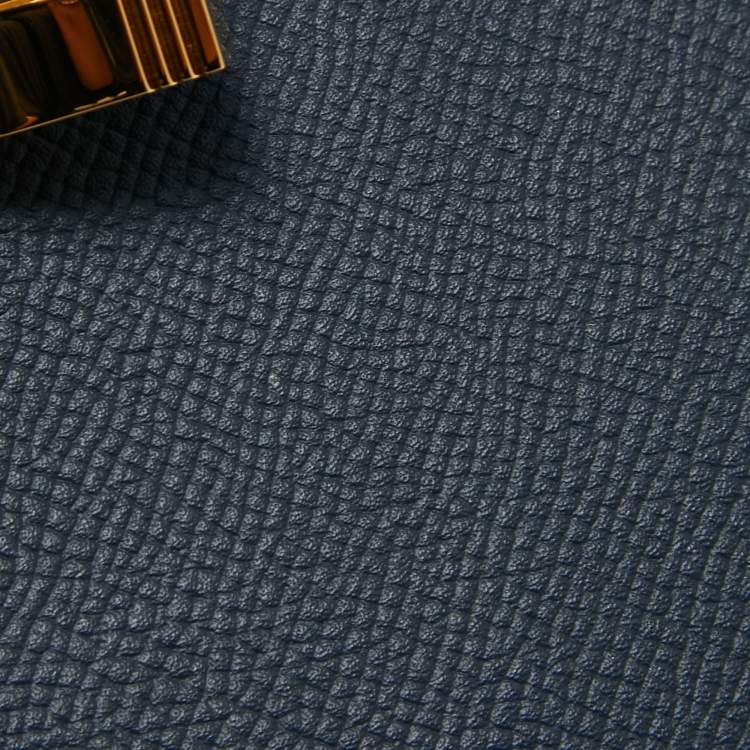 Pre Owned Hermes Blue Nuit Epsom Leather Gold Finish Kelly Sellier 25  Bag