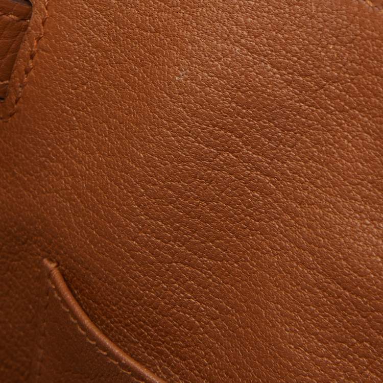 Pre Owned Hermes Orange/Etain/Sanguine Clemence Leather Palladium Finish Birkin 30 Bag