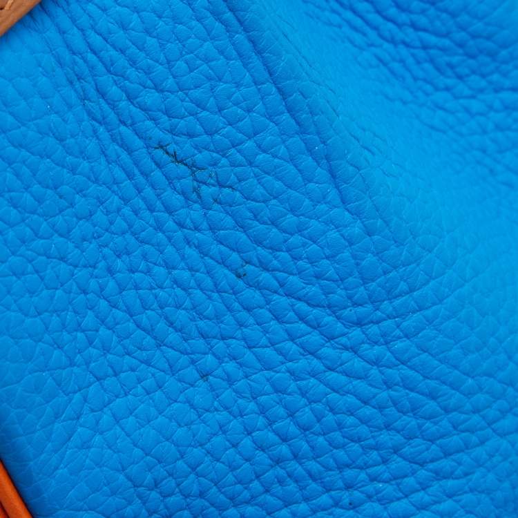 Pre Owned Hermes Orange/Etain/Sanguine Clemence Leather Palladium Finish Birkin 30 Bag