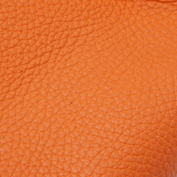Pre Owned Hermes Orange/Etain/Sanguine Clemence Leather Palladium Finish Birkin 30 Bag