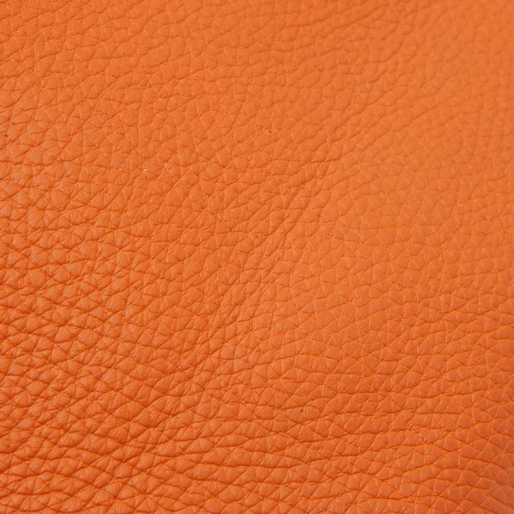 Pre Owned Hermes Orange/Etain/Sanguine Clemence Leather Palladium Finish Birkin 30 Bag