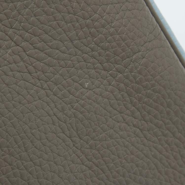 Pre Owned Hermes Orange/Etain/Sanguine Clemence Leather Palladium Finish Birkin 30 Bag