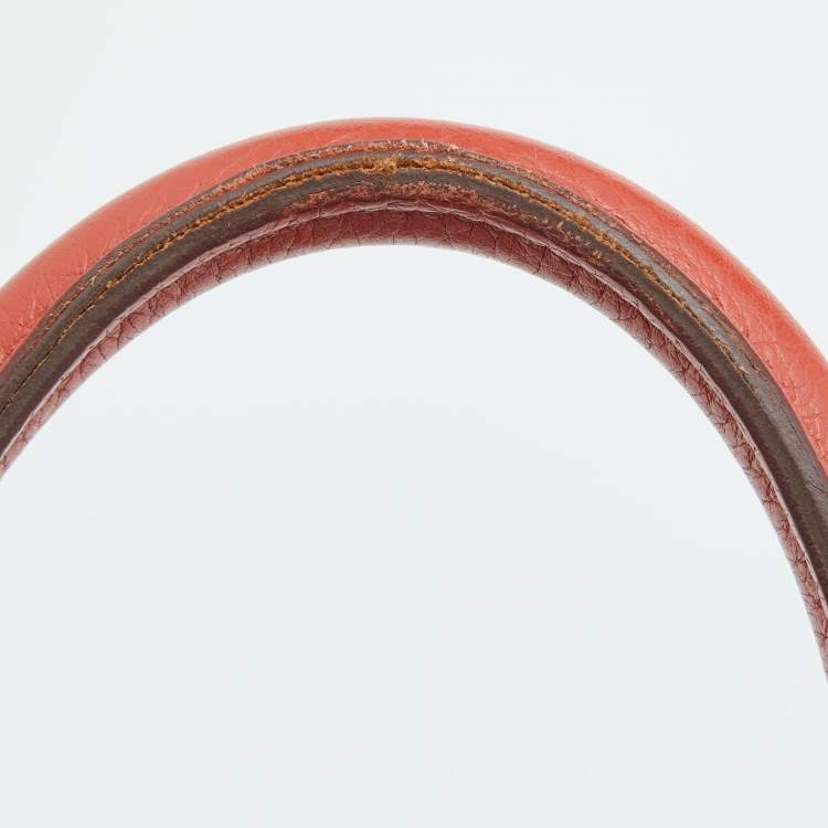 Pre Owned Hermes Orange/Etain/Sanguine Clemence Leather Palladium Finish Birkin 30 Bag