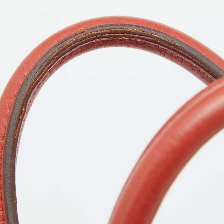 Pre Owned Hermes Orange/Etain/Sanguine Clemence Leather Palladium Finish Birkin 30 Bag