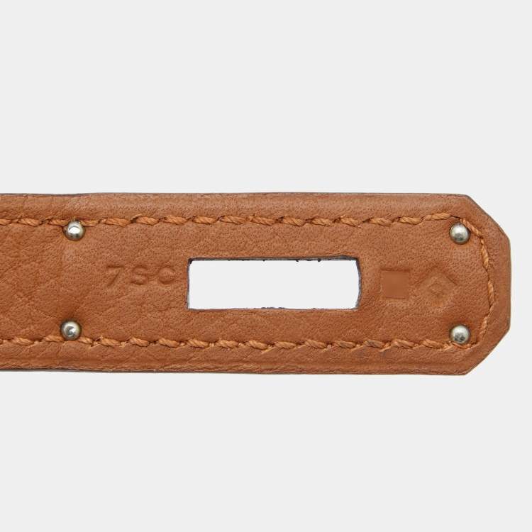 Pre Owned Hermes Orange/Etain/Sanguine Clemence Leather Palladium Finish Birkin 30 Bag