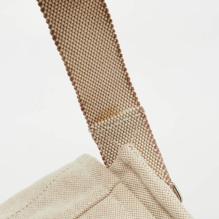 Pre Owned Hermes Beige/Natural Canvas and Leather Diaper Messenger Bag