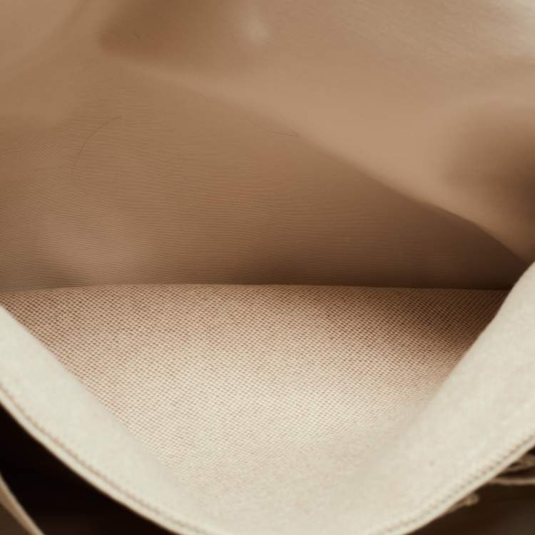 Pre Owned Hermes Beige/Natural Canvas and Leather Diaper Messenger Bag
