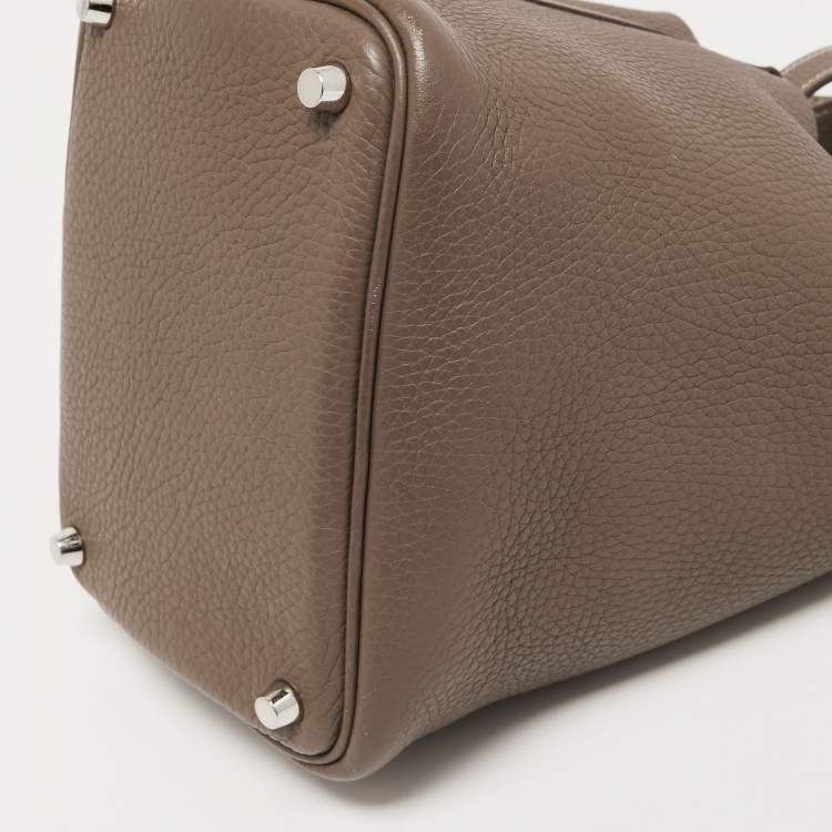 Pre Owned Hermes Etoupe Taurillon Clemence Leather Picotin Lock 18 Bag