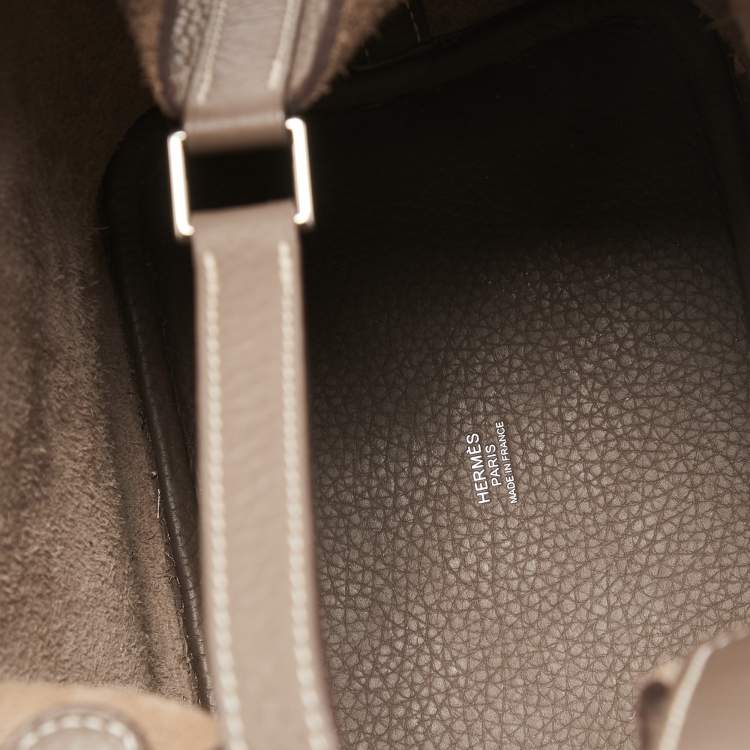 Pre Owned Hermes Etoupe Taurillon Clemence Leather Picotin Lock 18 Bag