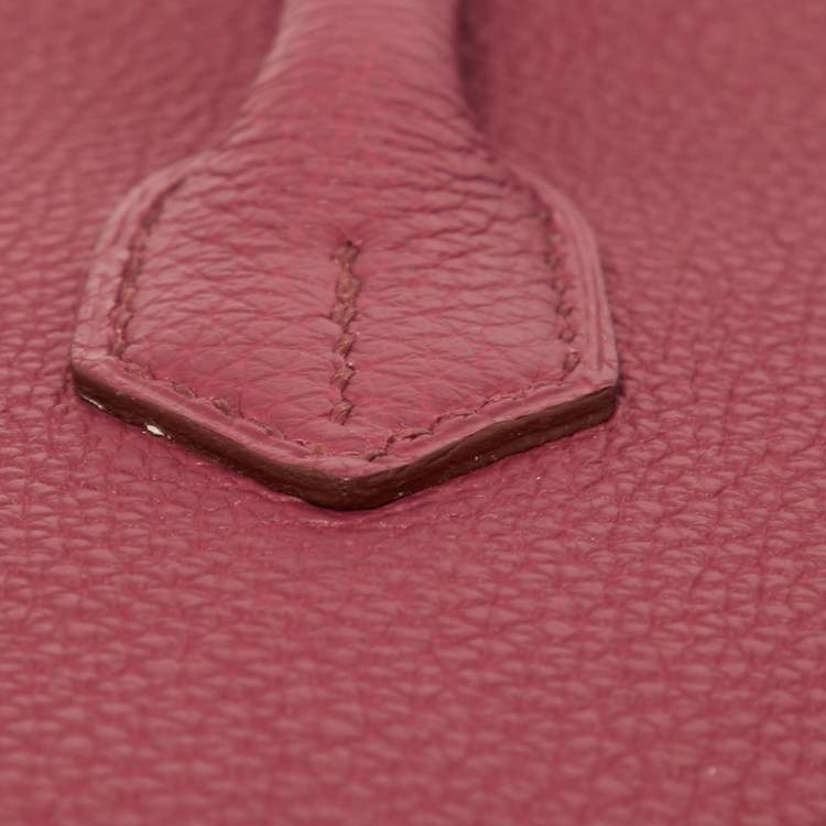 Pre Owned Hermes Tosca Togo Leather Palladium Finish Birkin 35 Bag