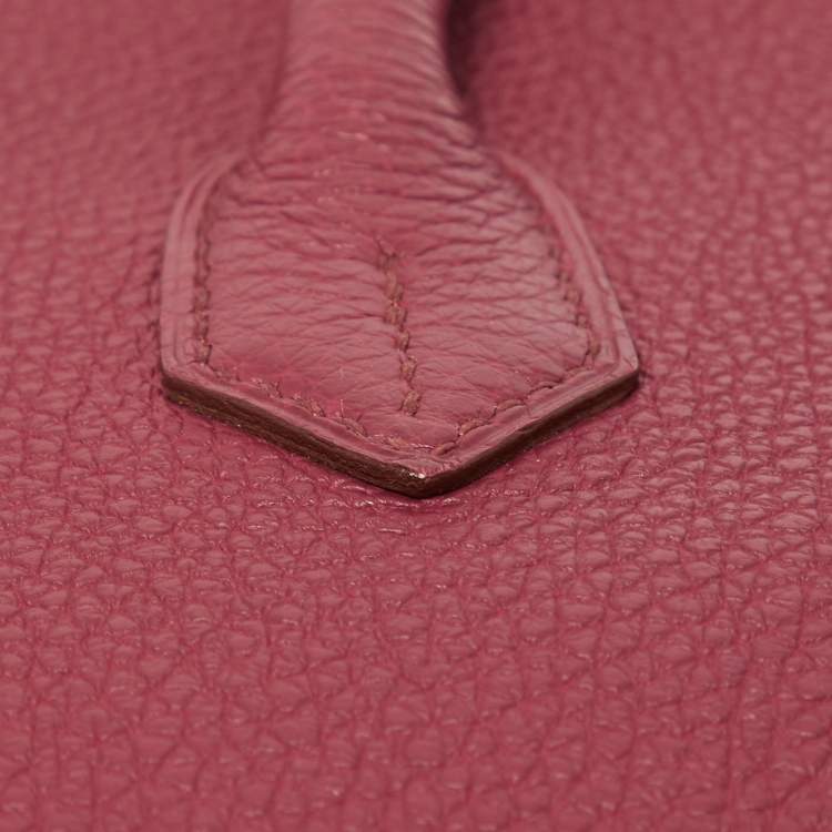 Pre Owned Hermes Tosca Togo Leather Palladium Finish Birkin 35 Bag