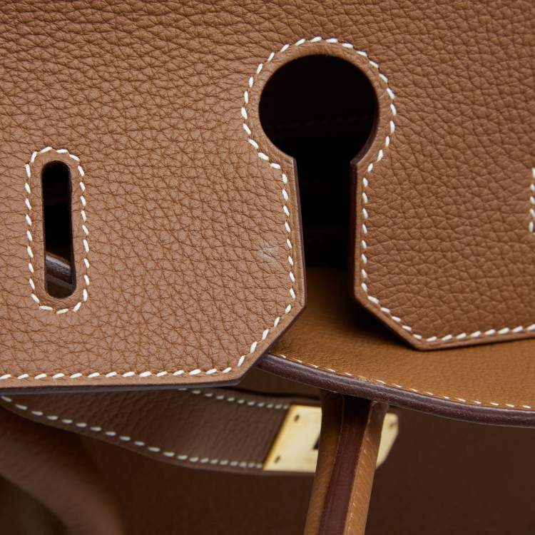 Pre Owned Hermes Gold Togo Leather Gold Finish Birkin 35 Bag