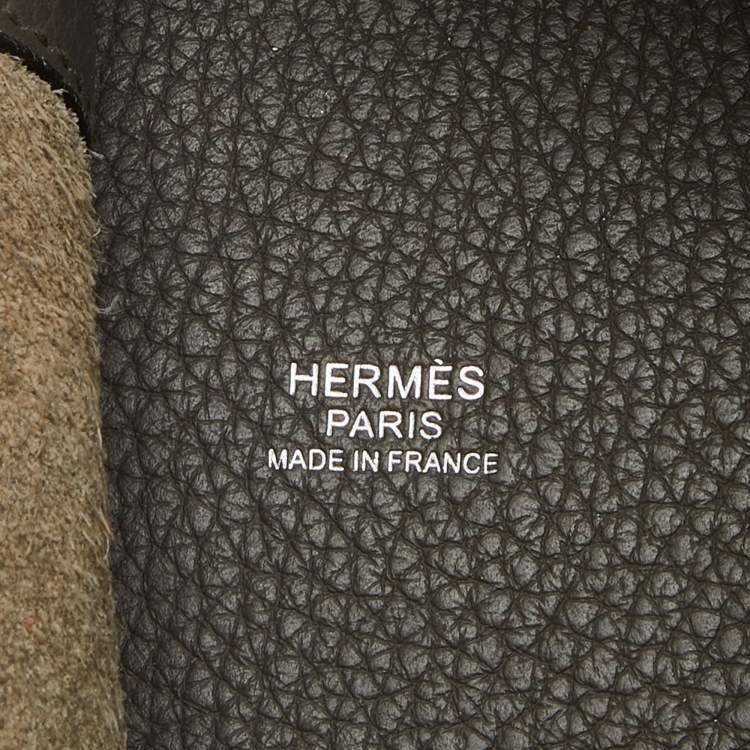 Pre Owned Hermes Etain Taurillon Clemence Leather Picotin Lock 22 Bag