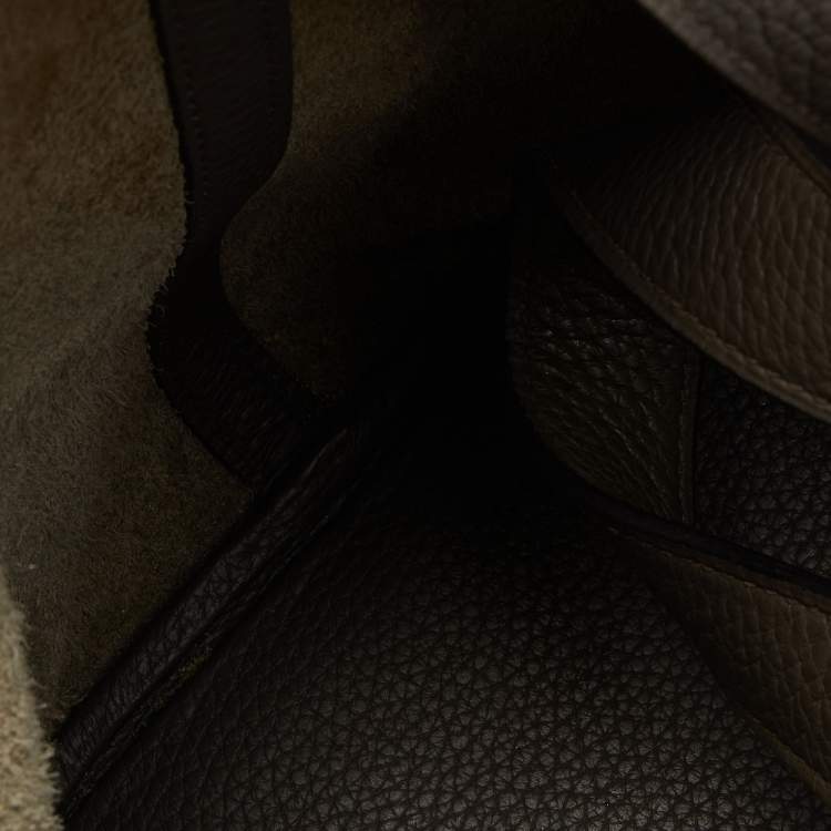 Pre Owned Hermes Etain Taurillon Clemence Leather Picotin Lock 22 Bag