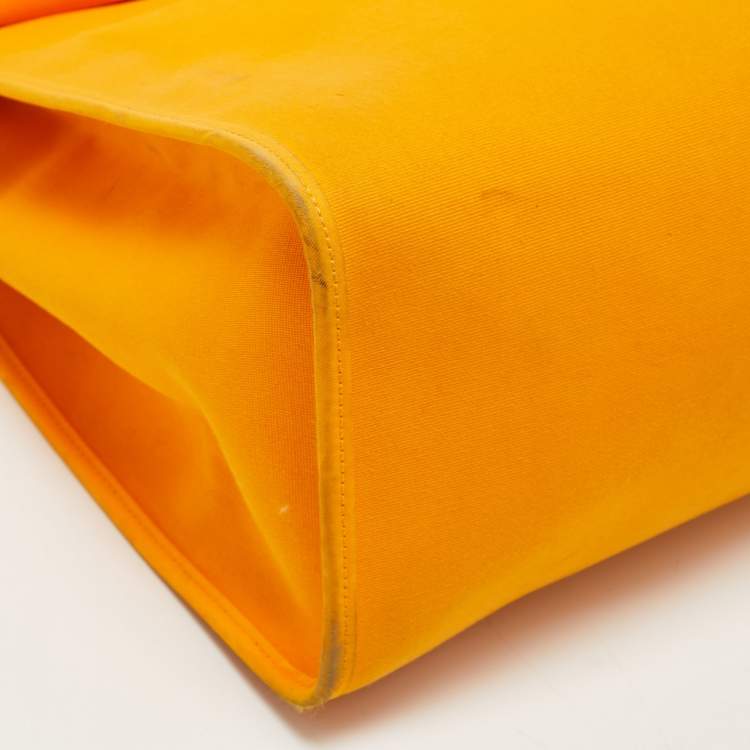 Pre Owned Hermes Jaune D' Or/Orange Canvas and Leather Herbag Zip 39 Bag