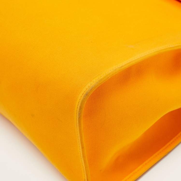 Pre Owned Hermes Jaune D' Or/Orange Canvas and Leather Herbag Zip 39 Bag