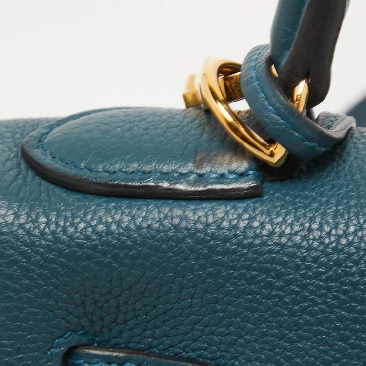 Pre Owned Hermes Colvert Evercolor Leather Gold Finish Kelly Retourne 28 Bag