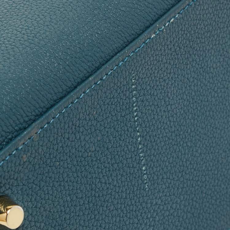 Pre Owned Hermes Colvert Evercolor Leather Gold Finish Kelly Retourne 28 Bag