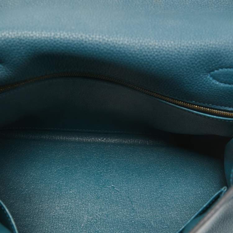 Pre Owned Hermes Colvert Evercolor Leather Gold Finish Kelly Retourne 28 Bag