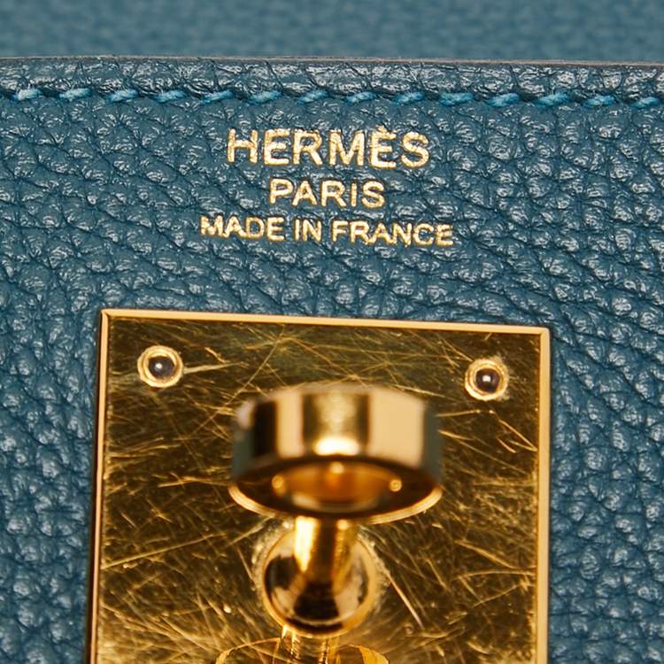 Pre Owned Hermes Colvert Evercolor Leather Gold Finish Kelly Retourne 28 Bag